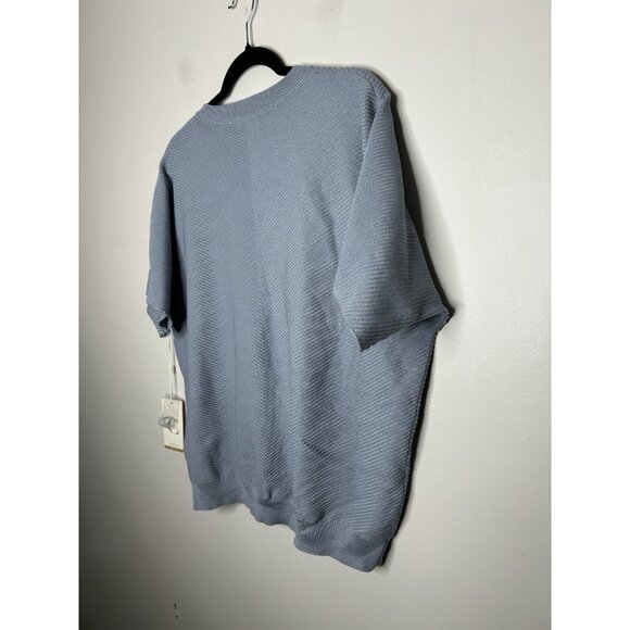 Cyrus Womens Blue Short Sleeve Round Neck Pullover Sweater Size XL NWT - Picture 7 of 10